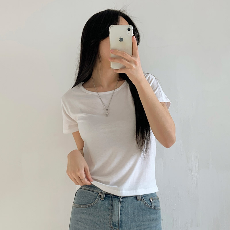 ラウンドネック半袖ショートTシャツ | 詳細画像6
