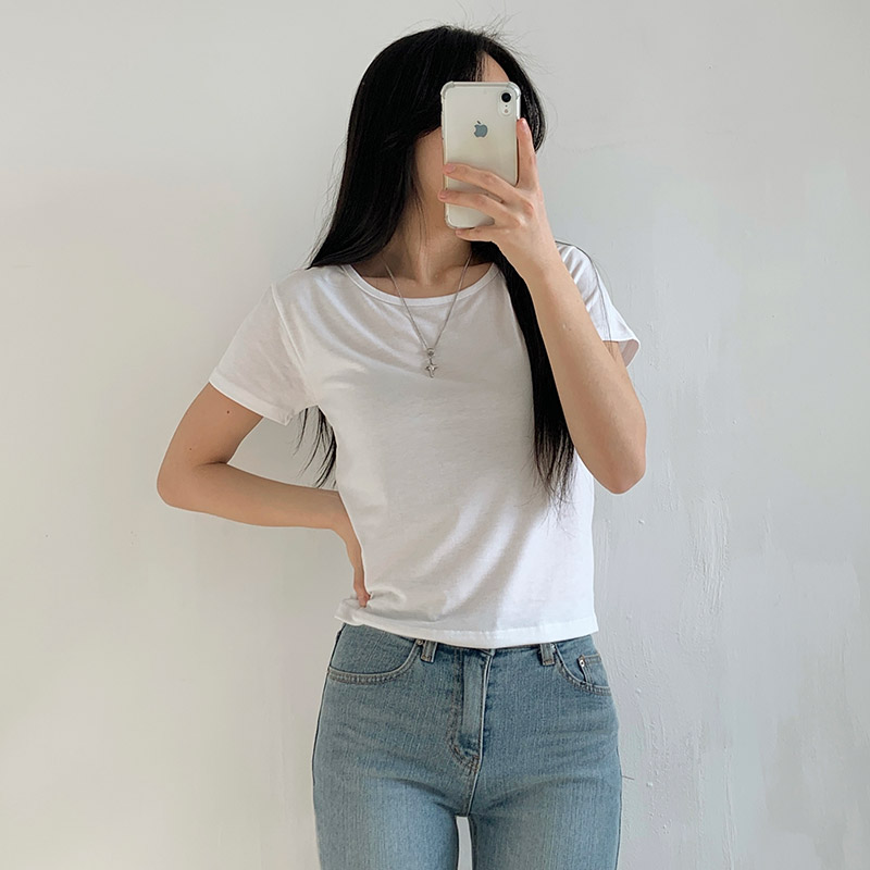 ラウンドネック半袖ショートTシャツ | 詳細画像9