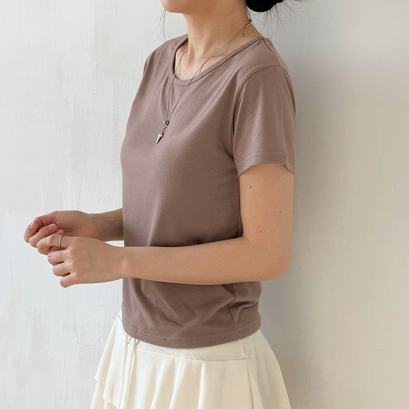 ラウンドネック半袖ショートTシャツ | 詳細画像11