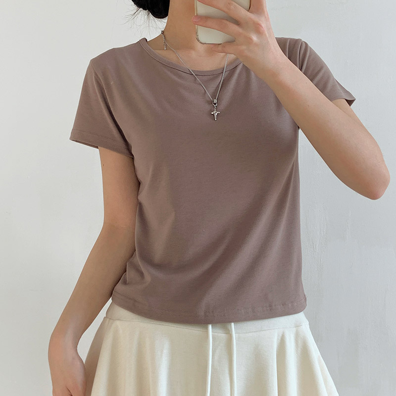 ラウンドネック半袖ショートTシャツ | 詳細画像19