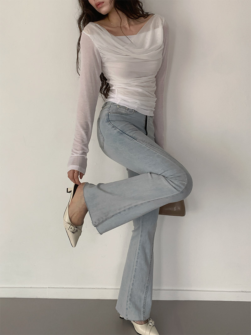 シフォンドレープシアースリムTシャツ | 詳細画像3