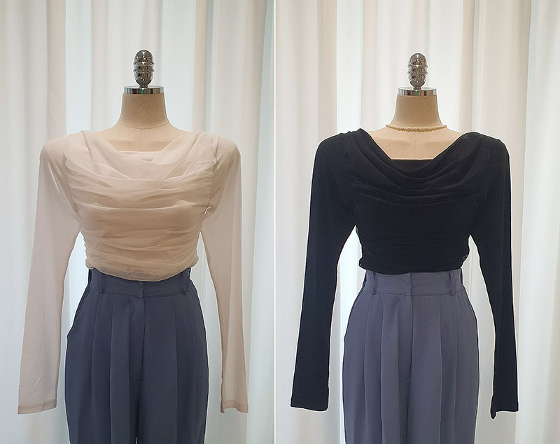 シフォンドレープシアースリムTシャツ | 詳細画像11