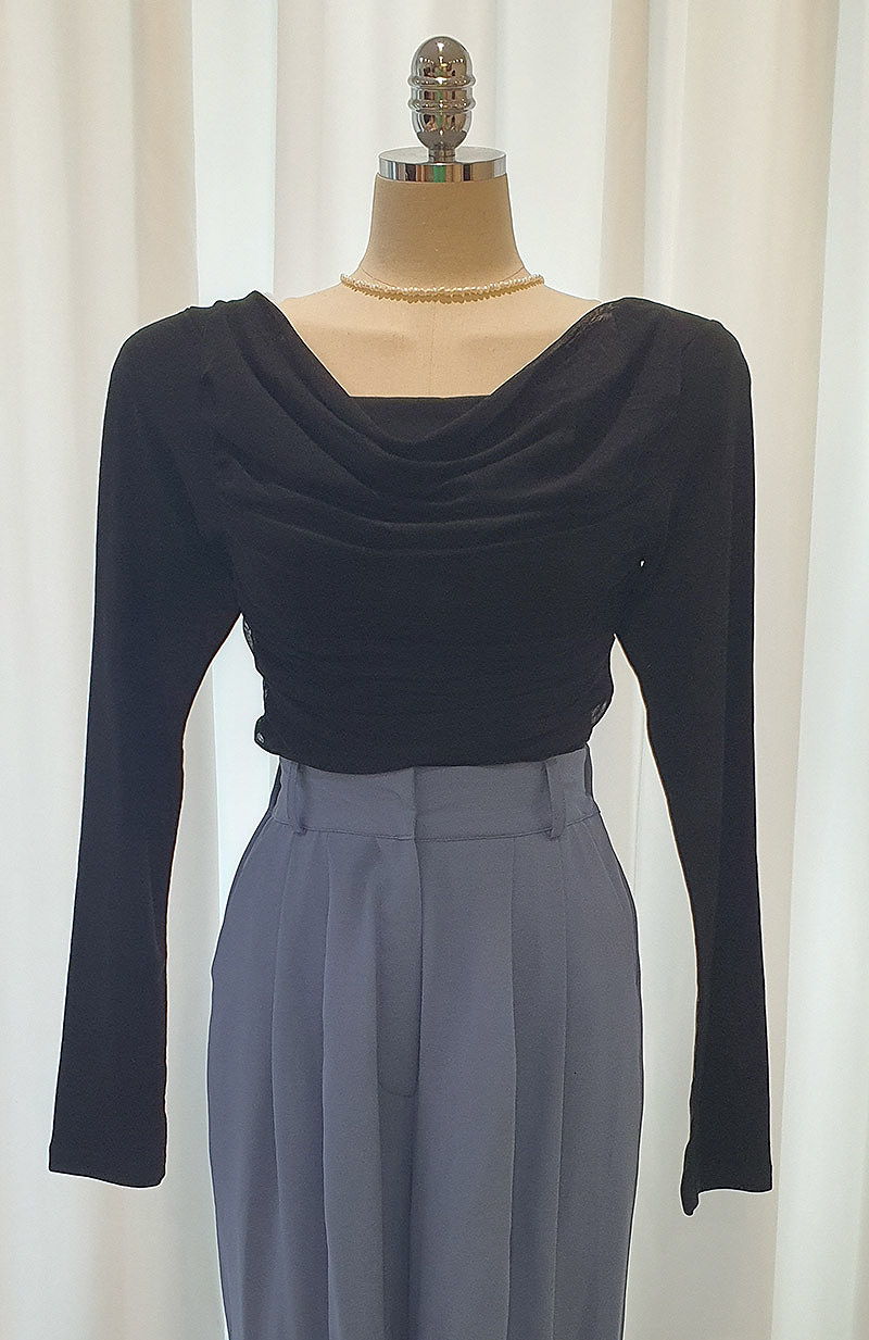 シフォンドレープシアースリムTシャツ | 詳細画像12