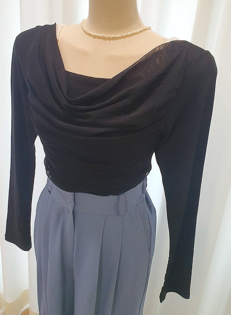 シフォンドレープシアースリムTシャツ | 詳細画像13