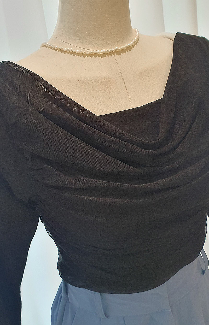 シフォンドレープシアースリムTシャツ | 詳細画像14