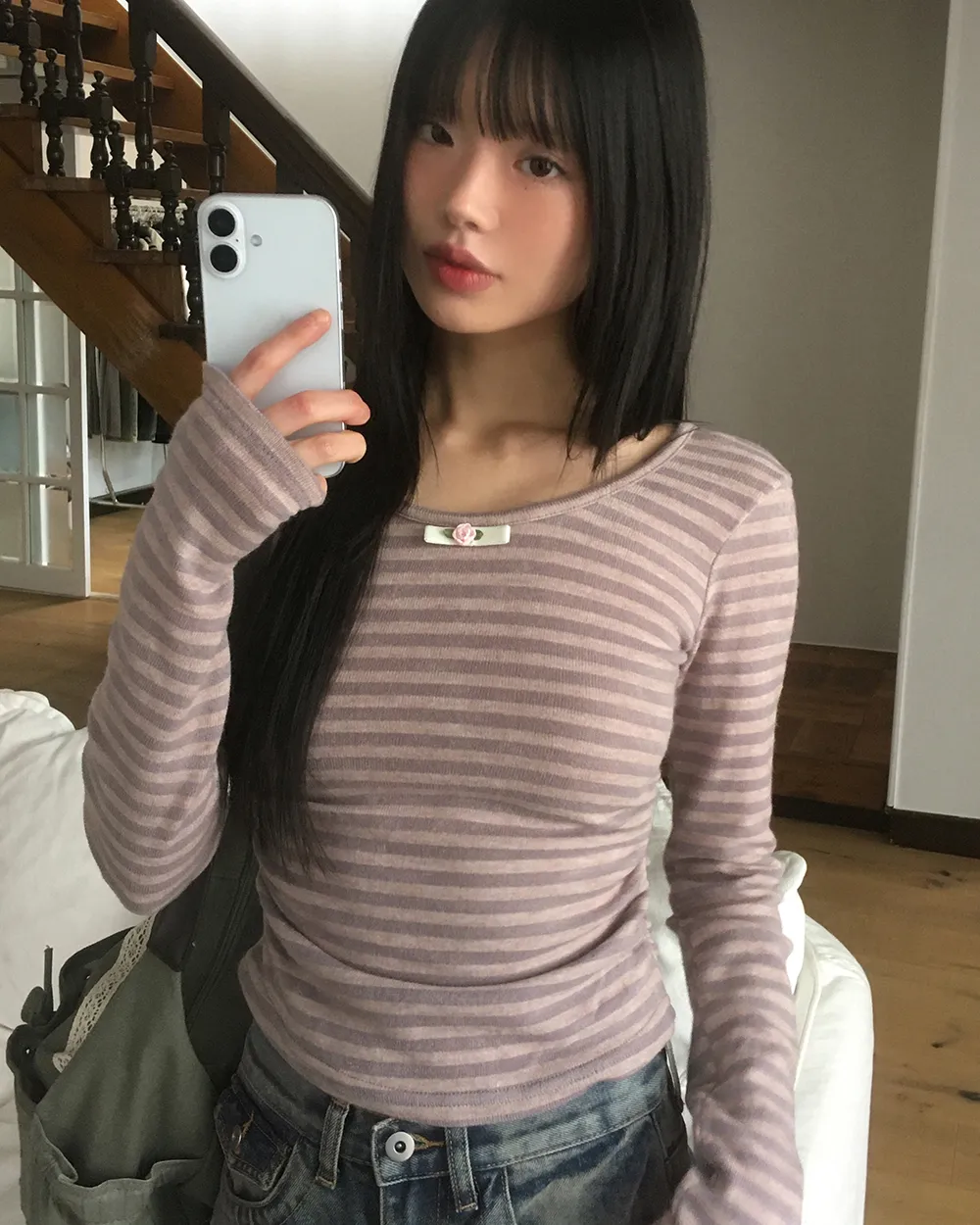 ミニローズボーダーシャーリングTシャツ | WONDERWONDER | 詳細画像1