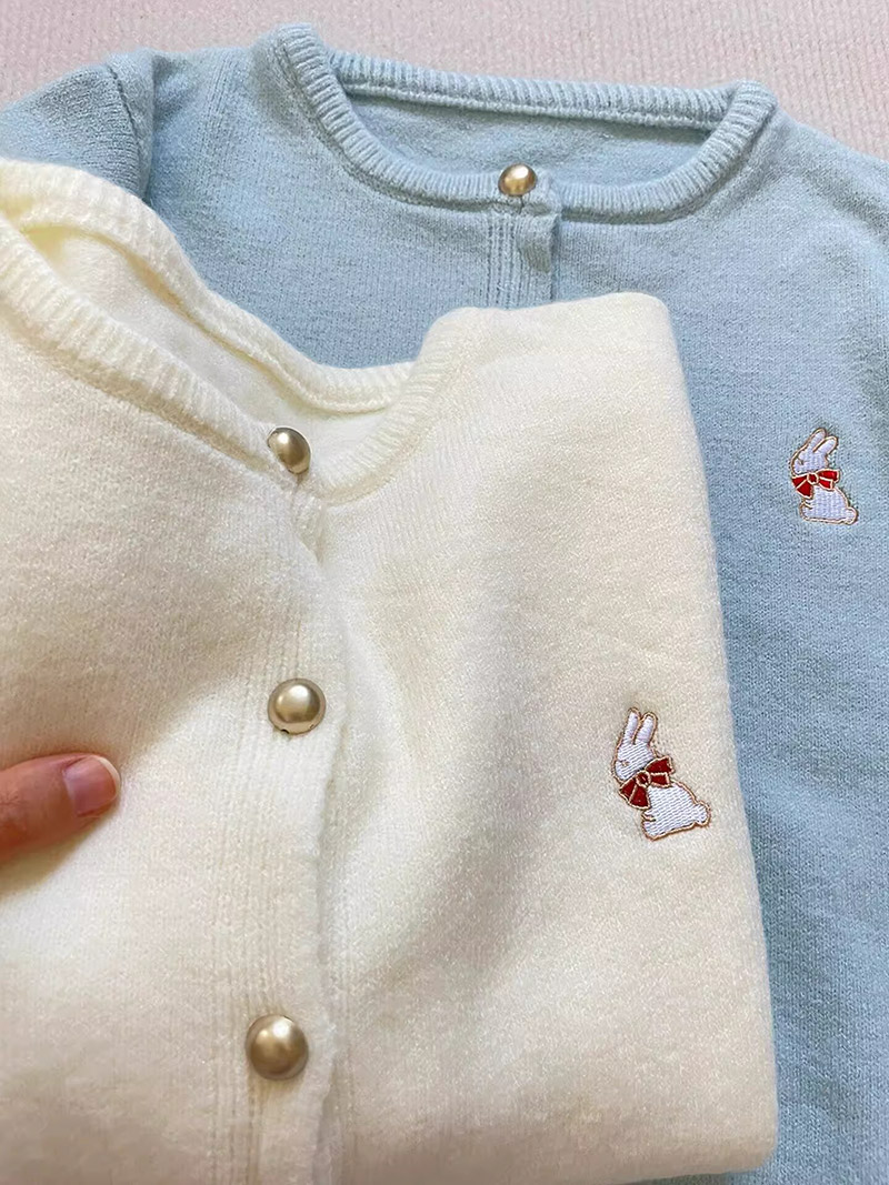 リボンラビット刺繍ゴールドボタンカーディガン | 詳細画像8