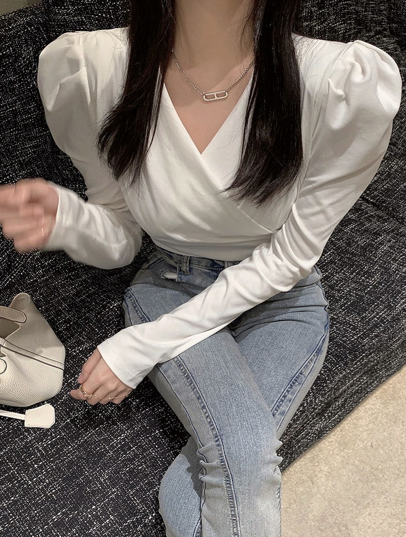 カシュクールパフスリーブTシャツ | 詳細画像5
