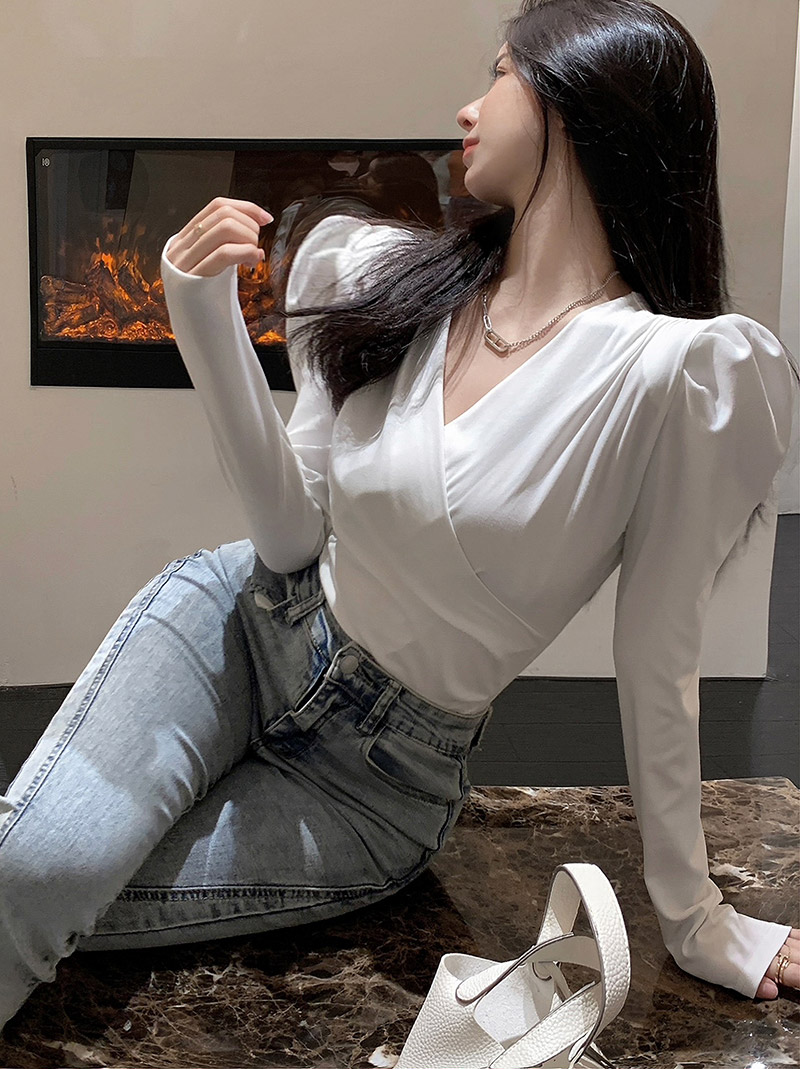 カシュクールパフスリーブTシャツ | 詳細画像7