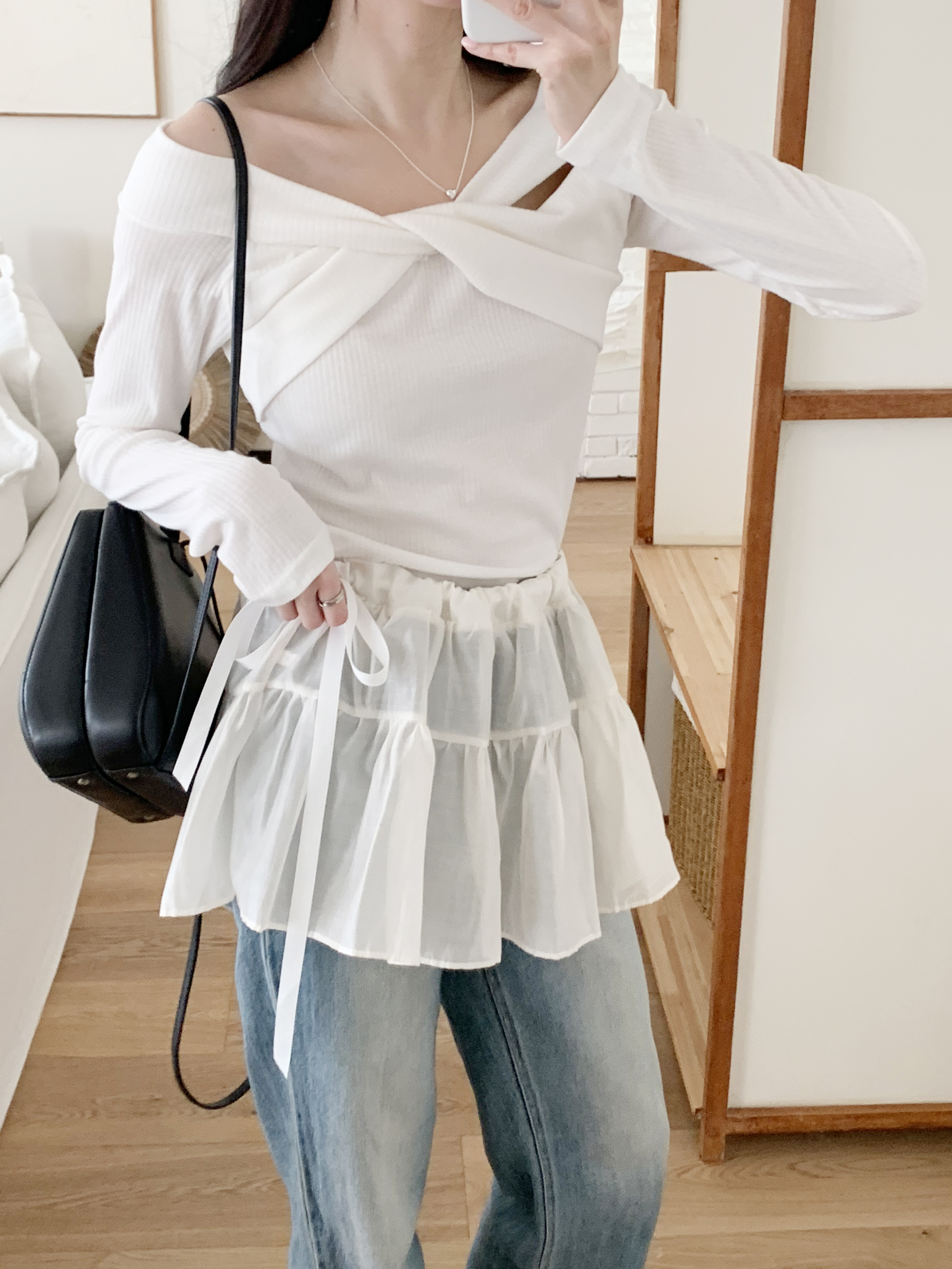 ツイストオフショルダーリブTシャツ | 詳細画像14