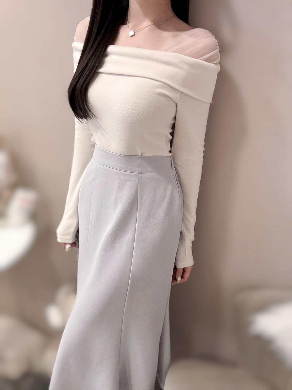 シースルーオフショルTシャツ | 詳細画像4