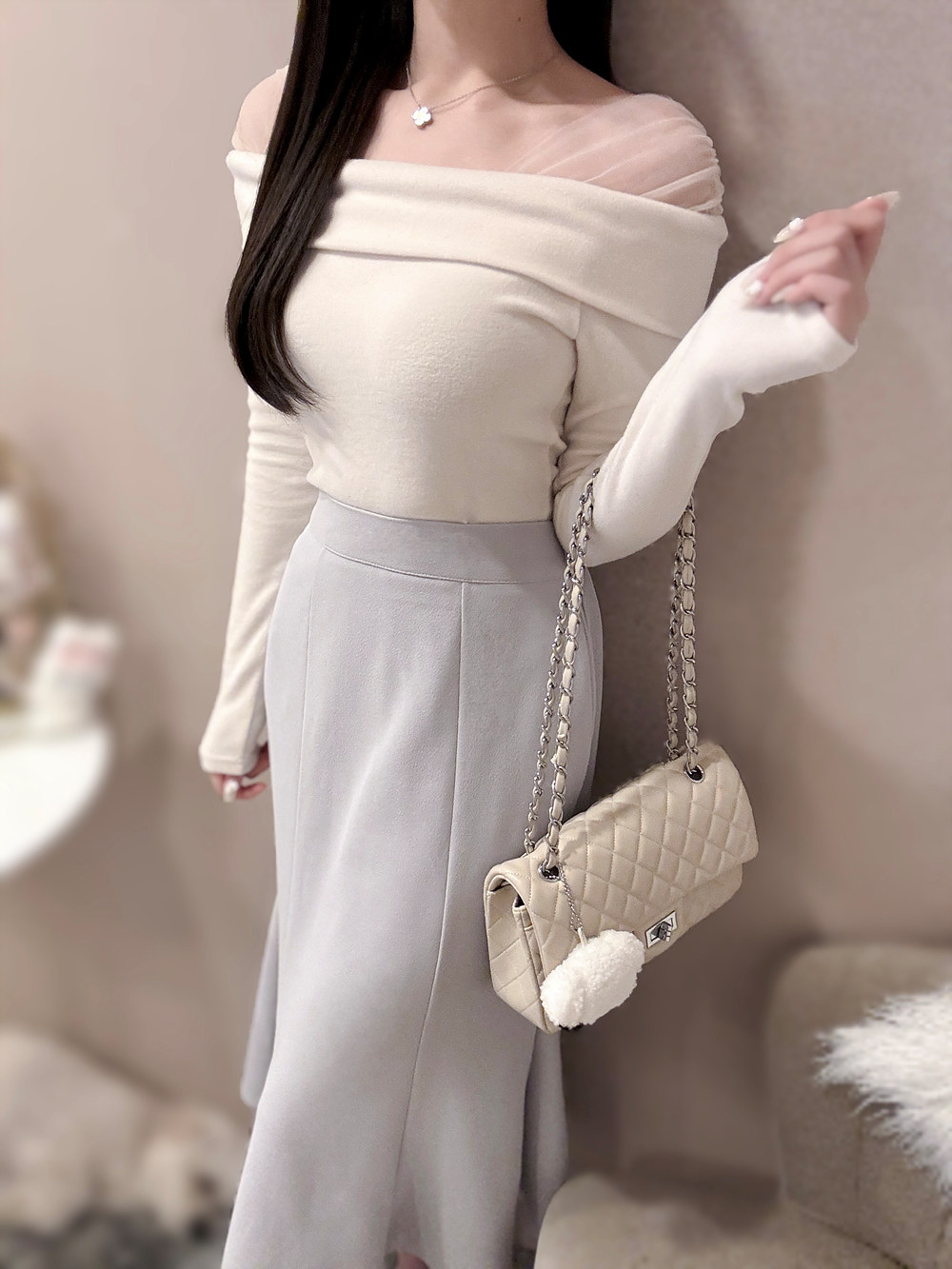 シースルーオフショルTシャツ | 詳細画像8