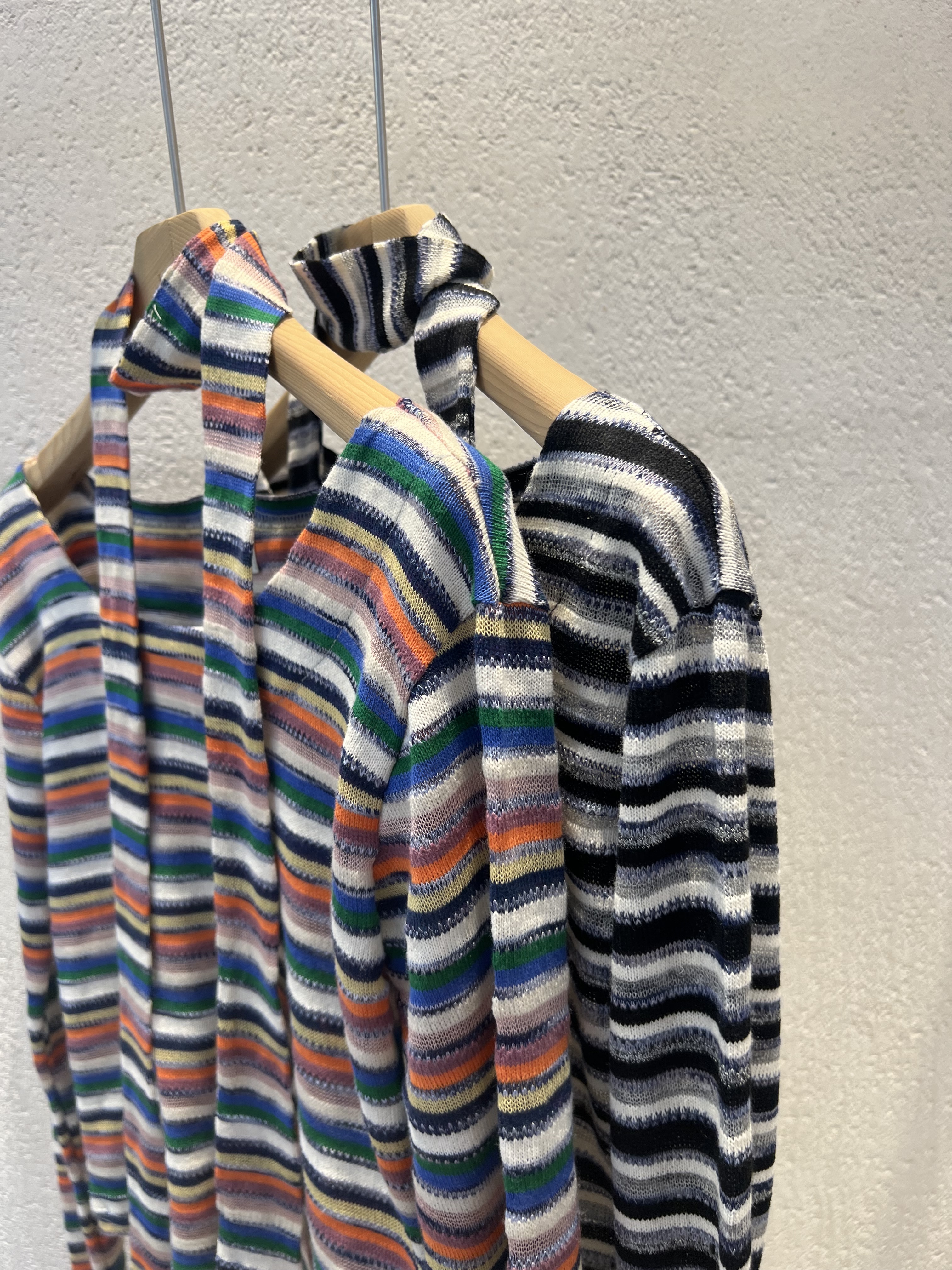 ストラップ付ボートネックマルチボーダーTシャツ | 詳細画像11