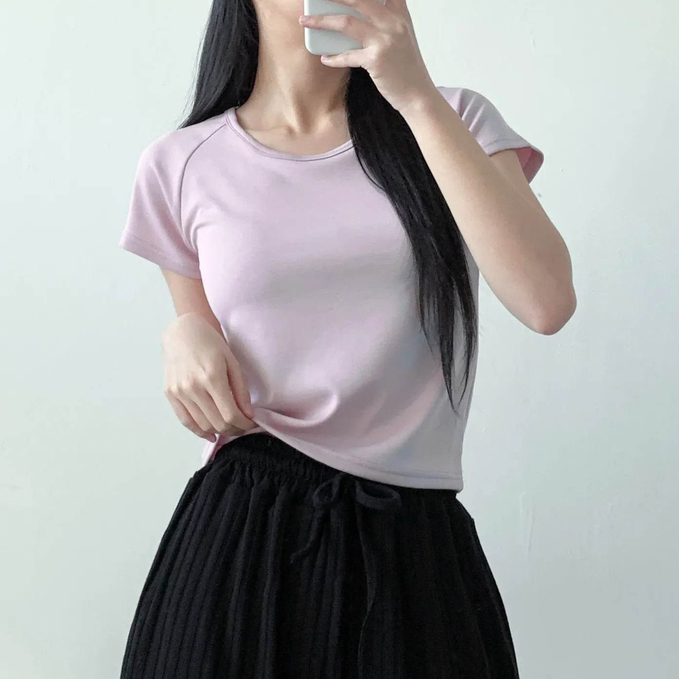 ラグラン半袖クロップドTシャツ | 詳細画像1