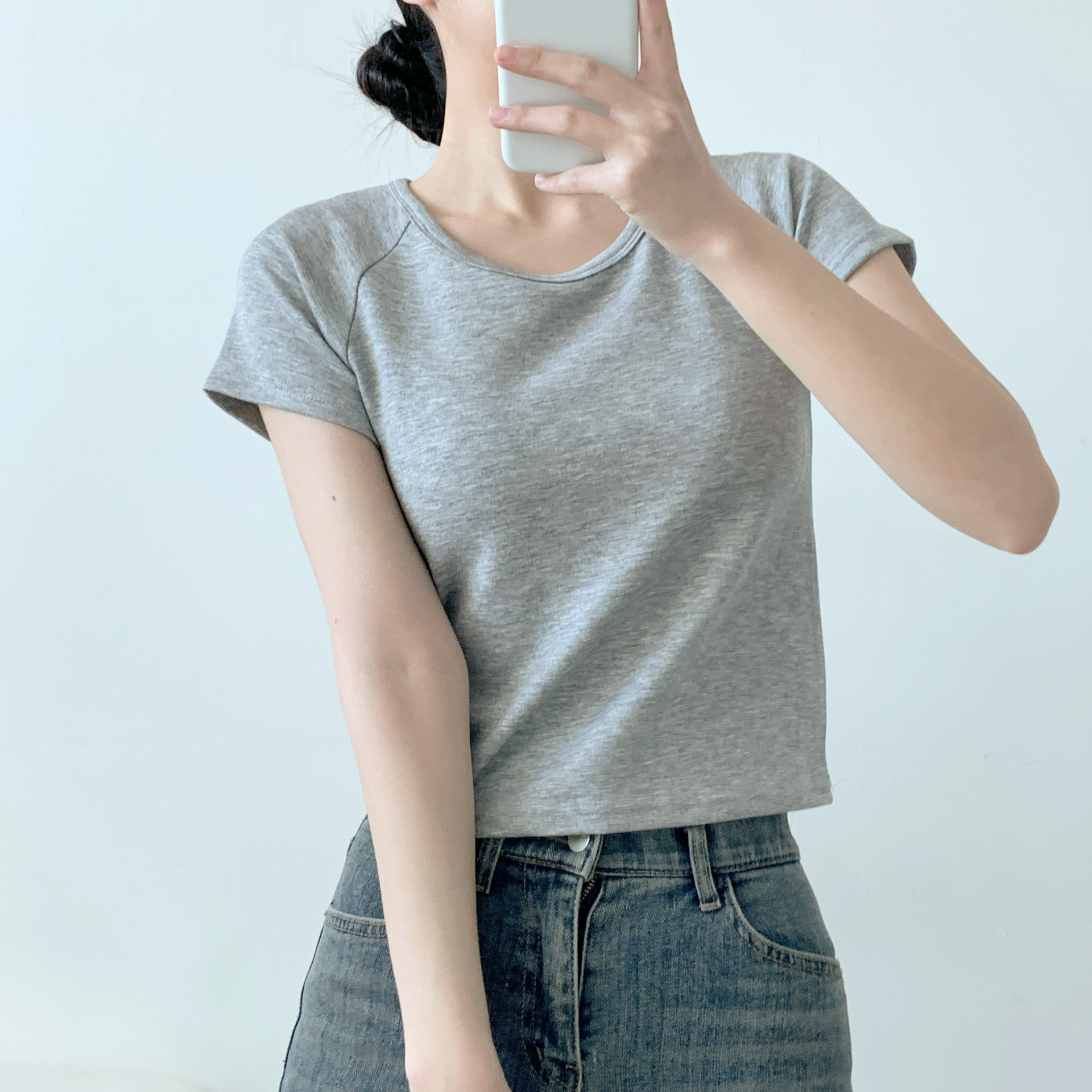 ラグラン半袖クロップドTシャツ | 詳細画像19