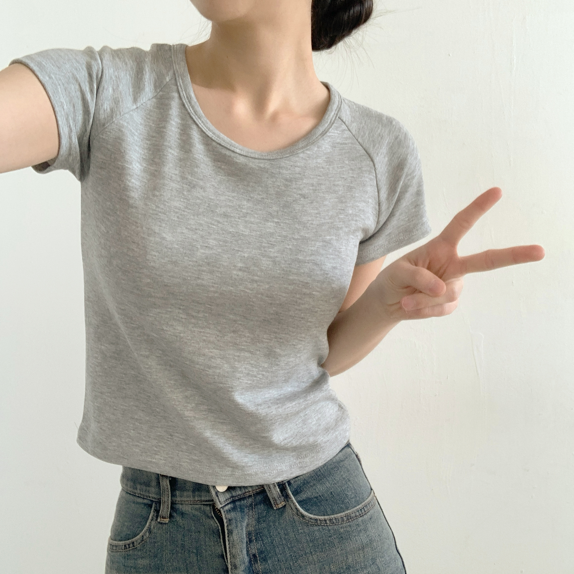 ラグラン半袖クロップドTシャツ | 詳細画像17