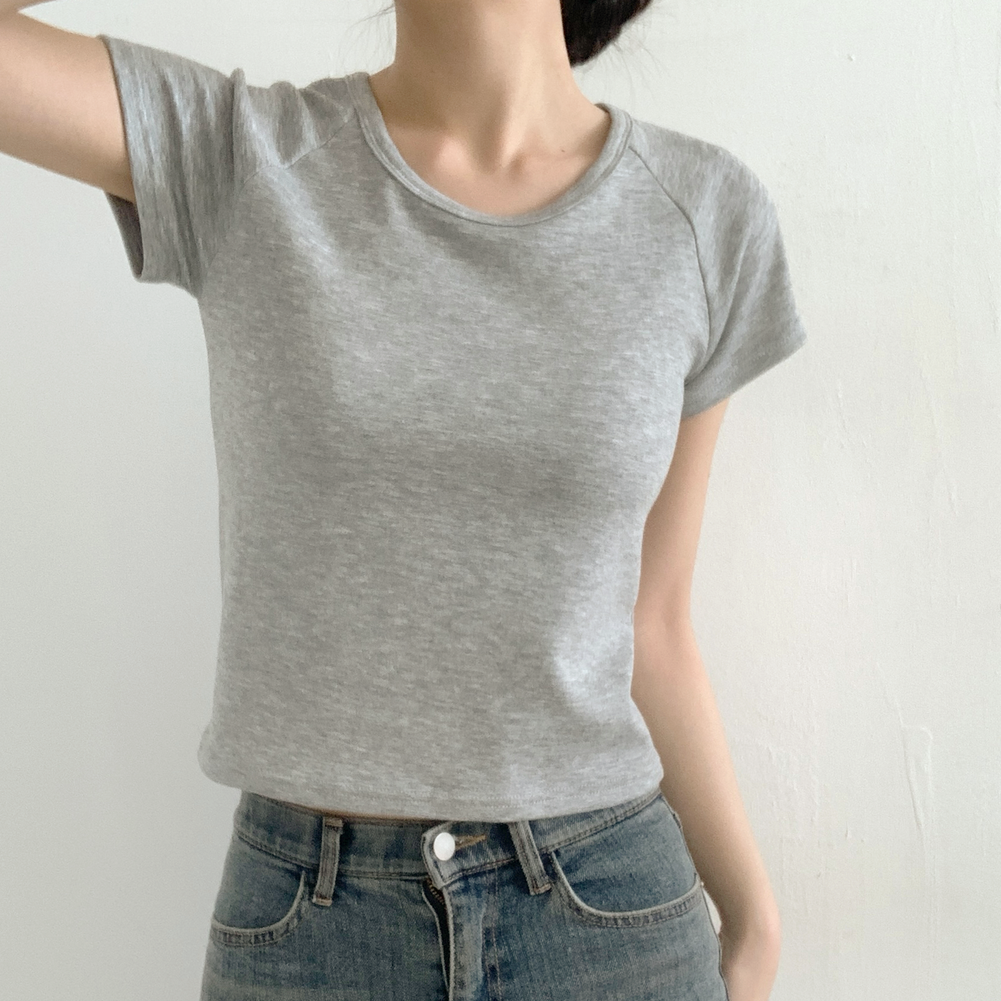 ラグラン半袖クロップドTシャツ | 詳細画像15