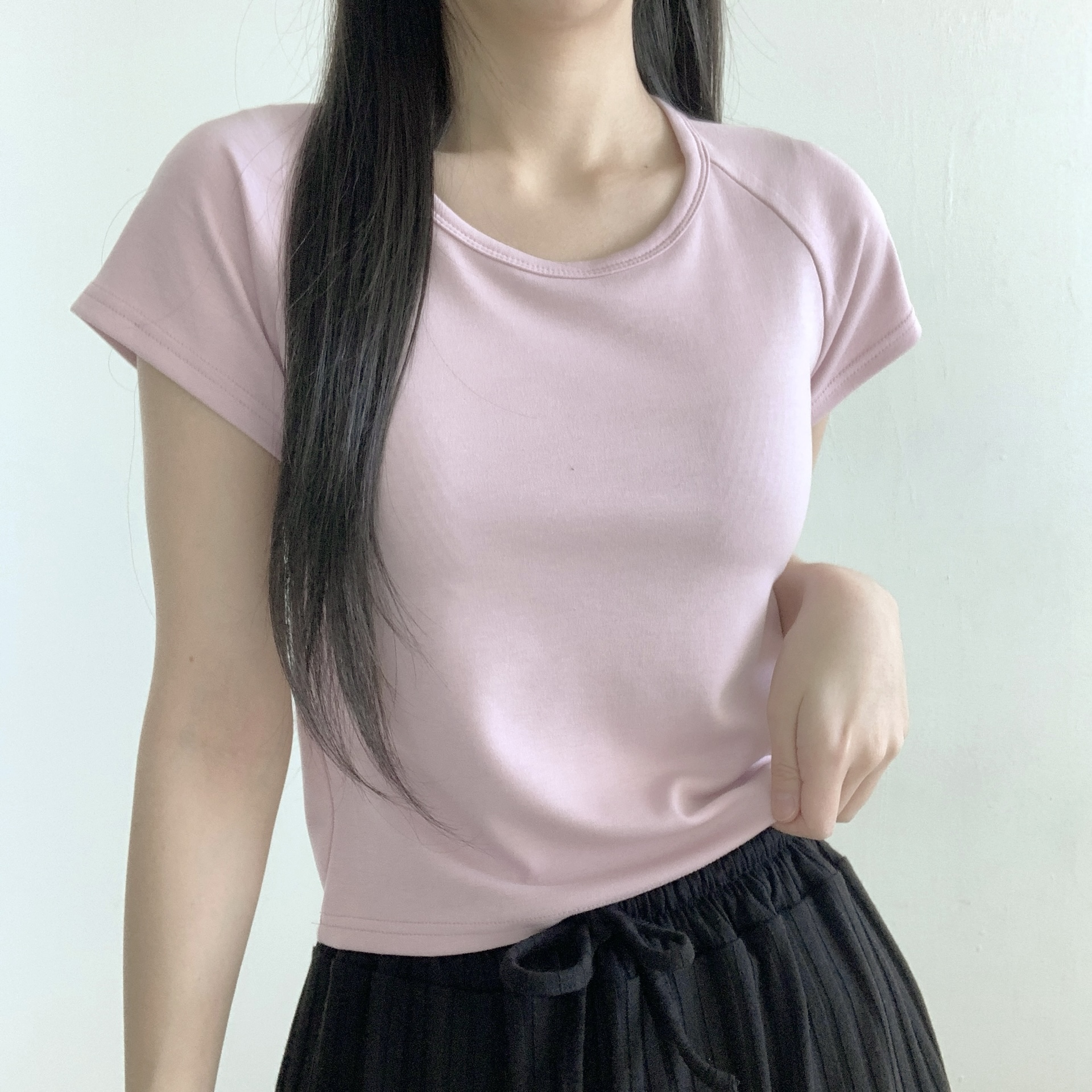 ラグラン半袖クロップドTシャツ | 詳細画像10