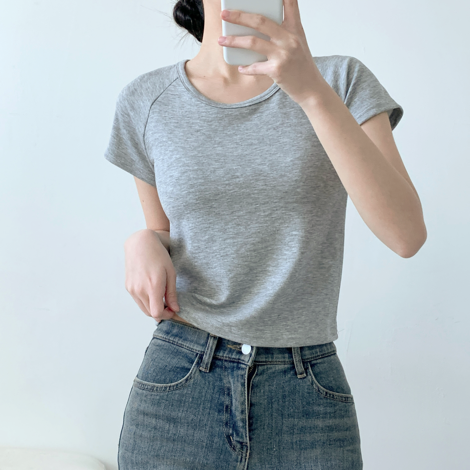 ラグラン半袖クロップドTシャツ | 詳細画像20