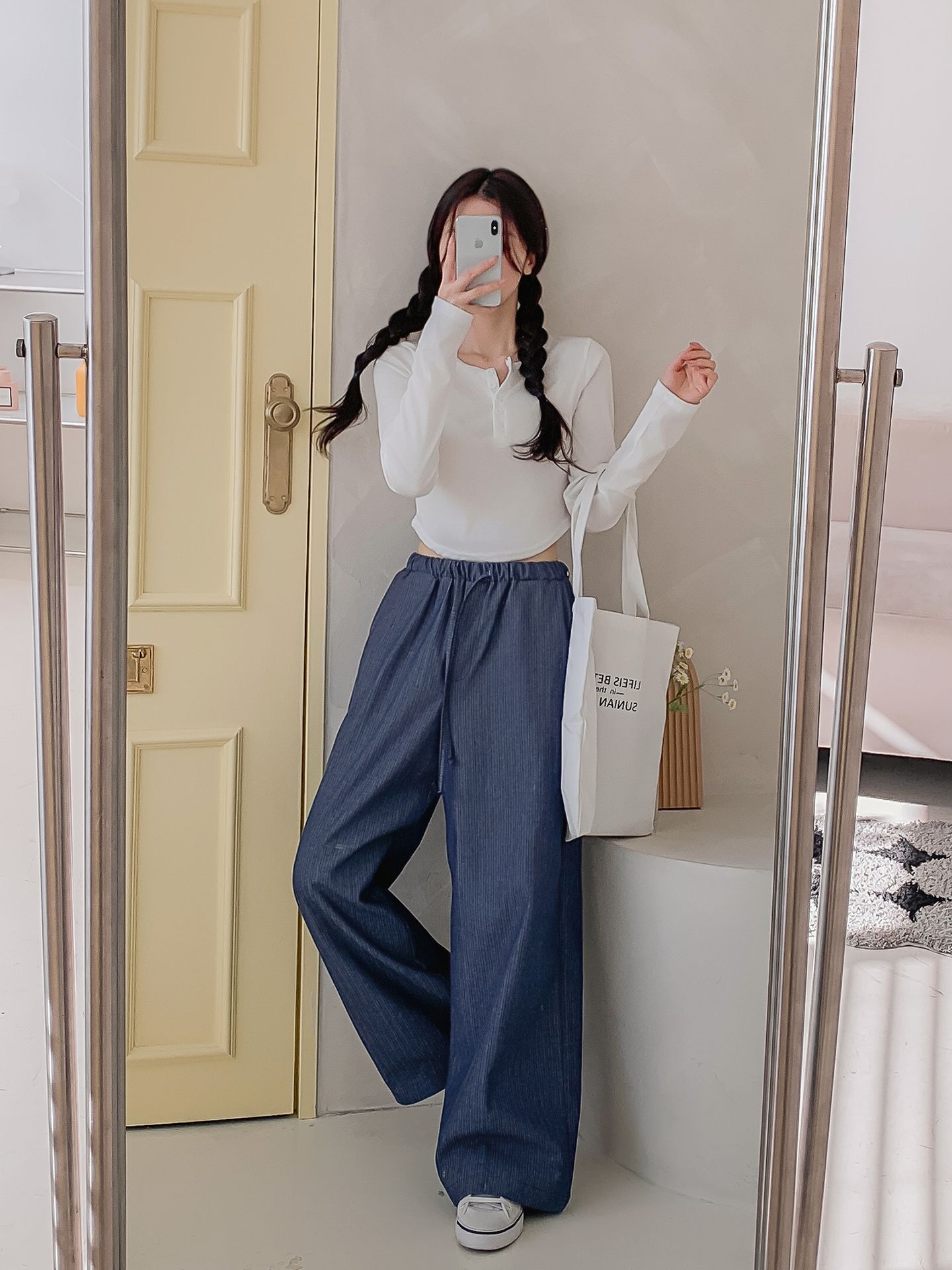 ドロストストライプワイドデニムパンツ | 詳細画像9