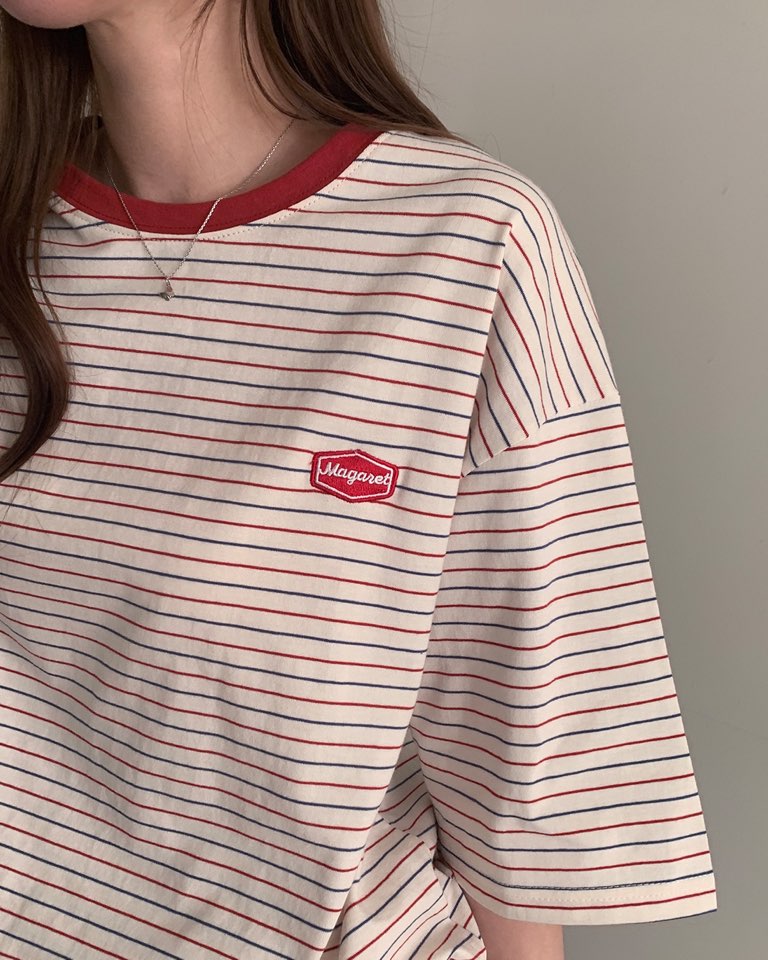 配色ロゴボーダーボクシーTシャツ | 詳細画像6