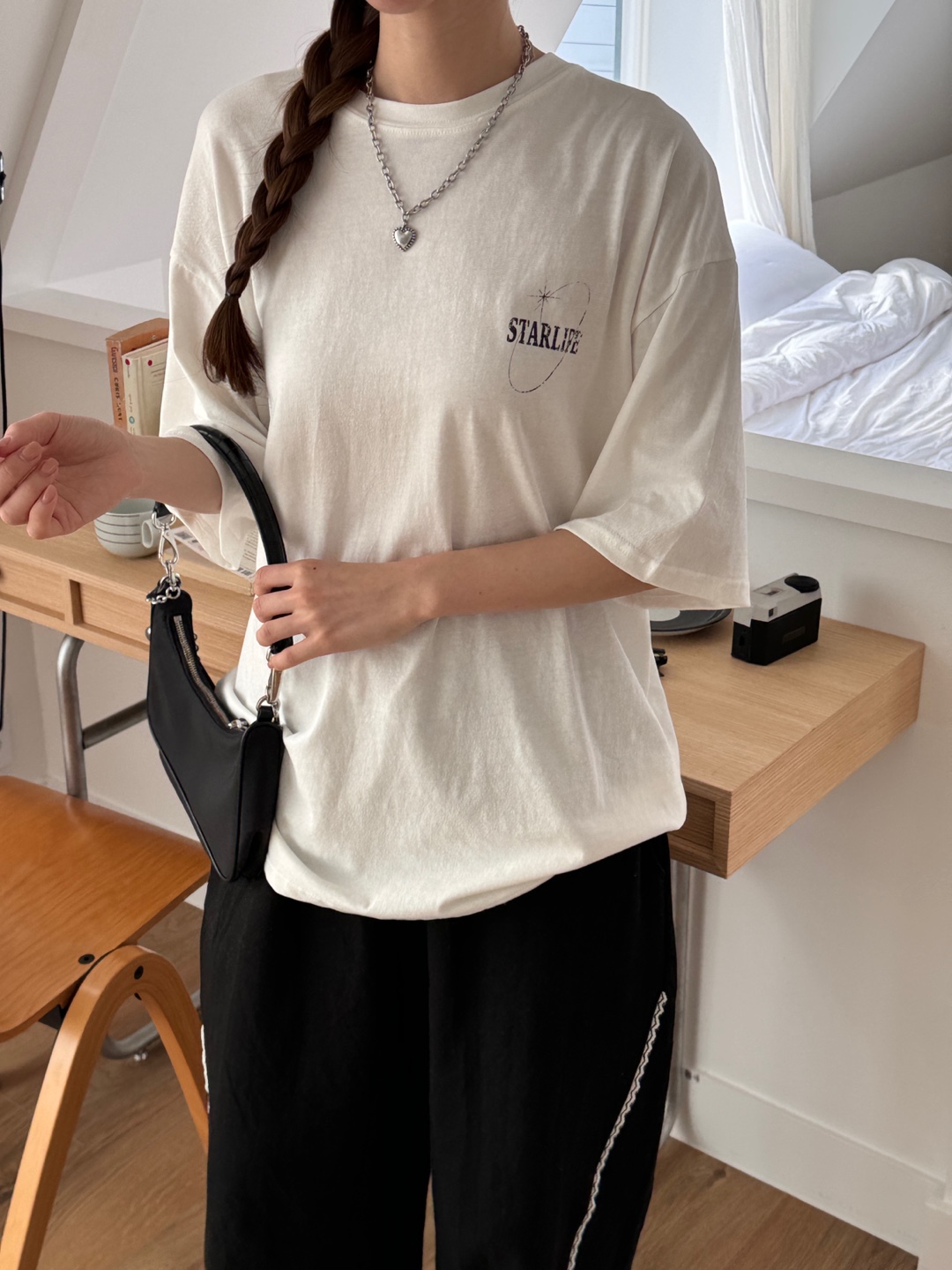 バックSTARLIFEプリントボクシーTシャツ | 詳細画像5