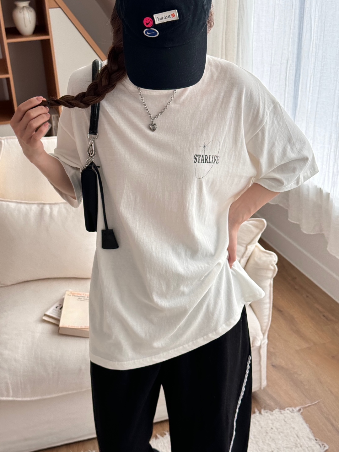 バックSTARLIFEプリントボクシーTシャツ | 詳細画像6