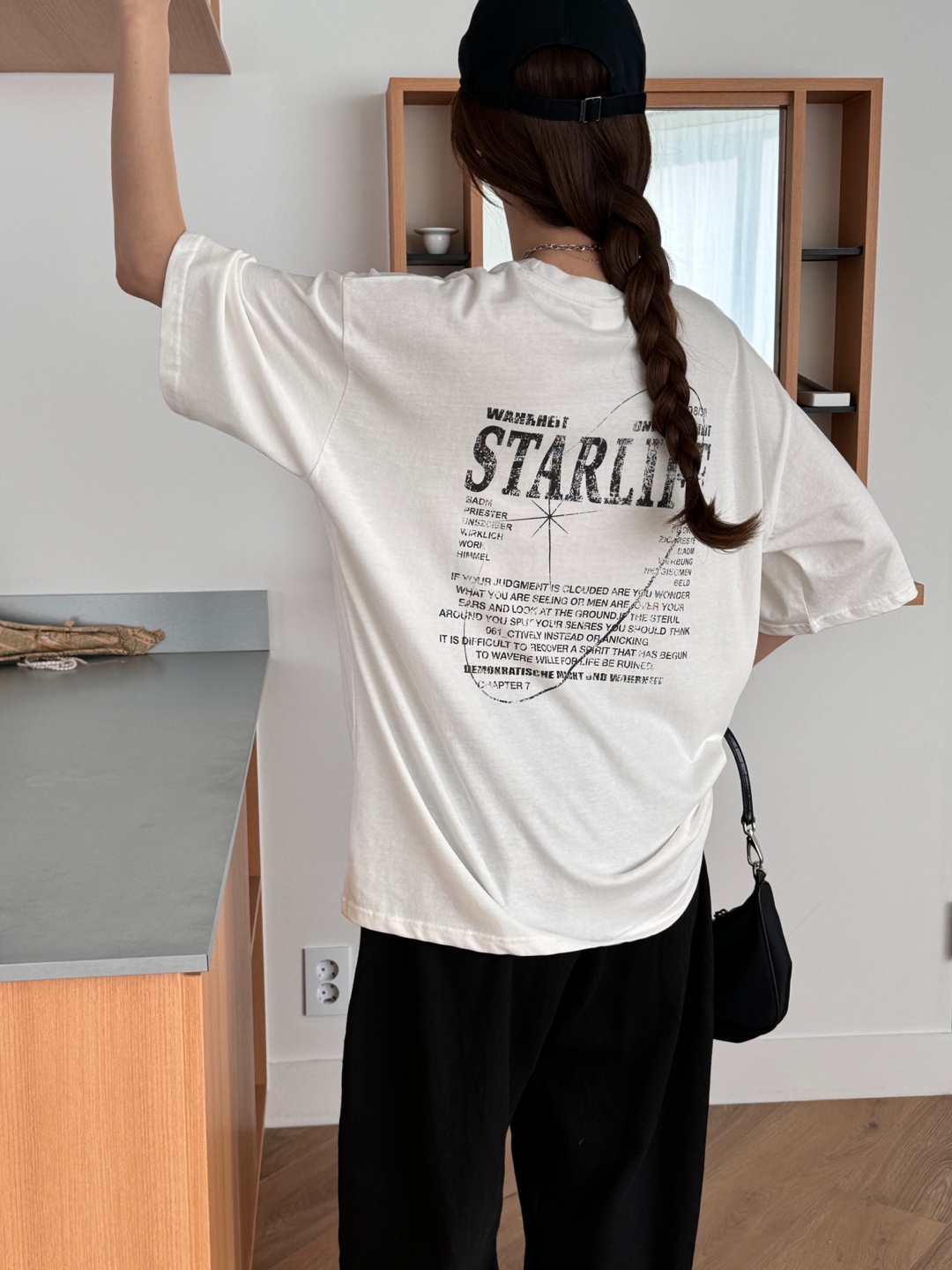 バックSTARLIFEプリントボクシーTシャツ | 詳細画像7