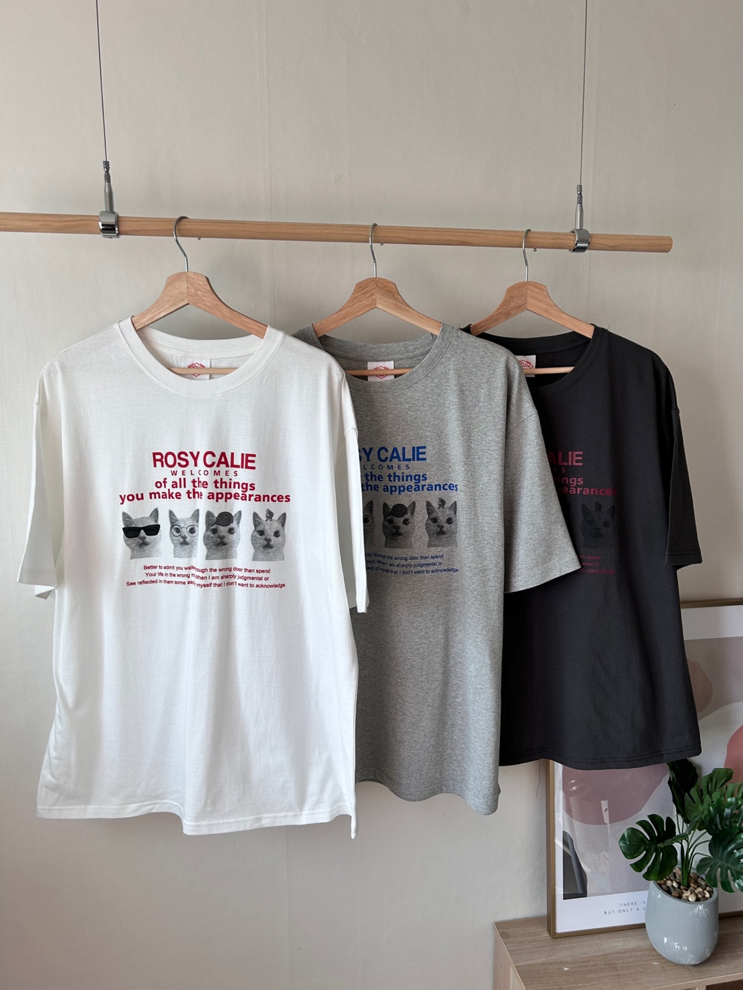 レタリングキャットプリントボクシーTシャツ | 詳細画像12