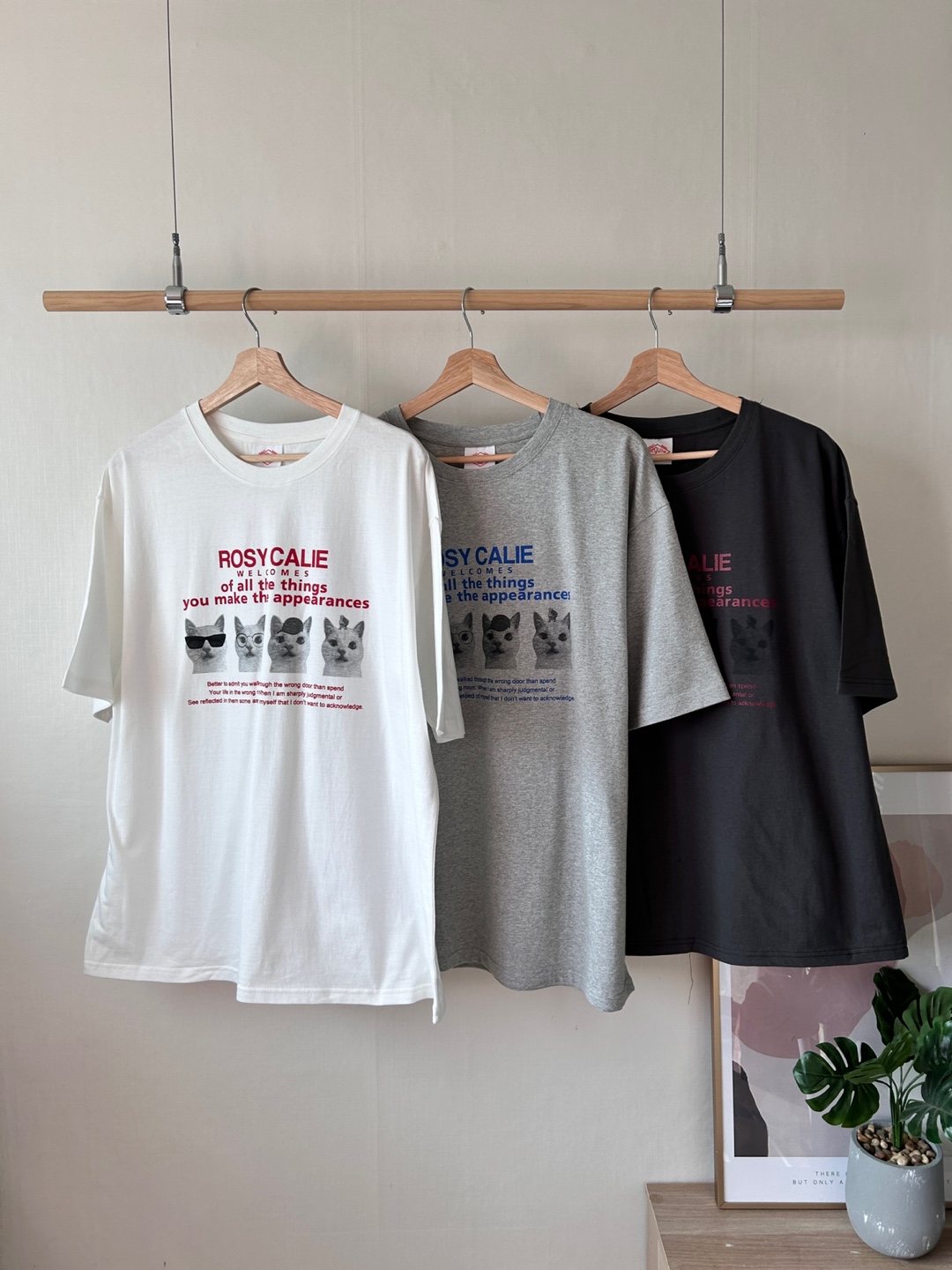レタリングキャットプリントボクシーTシャツ | 詳細画像13