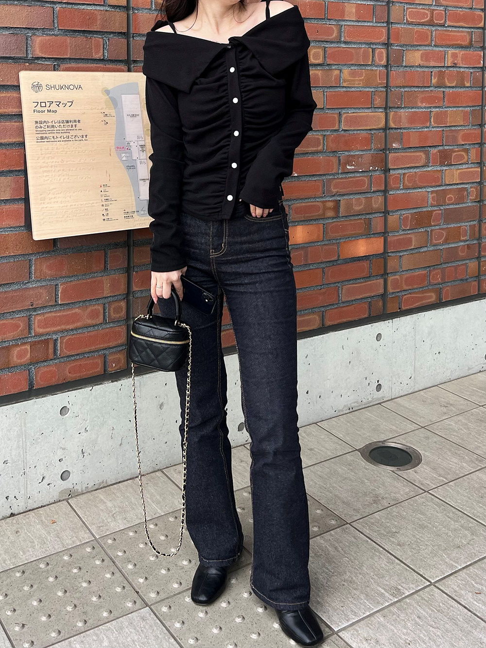 起毛リボンオフショルギャザーボタンTシャツ | 詳細画像13