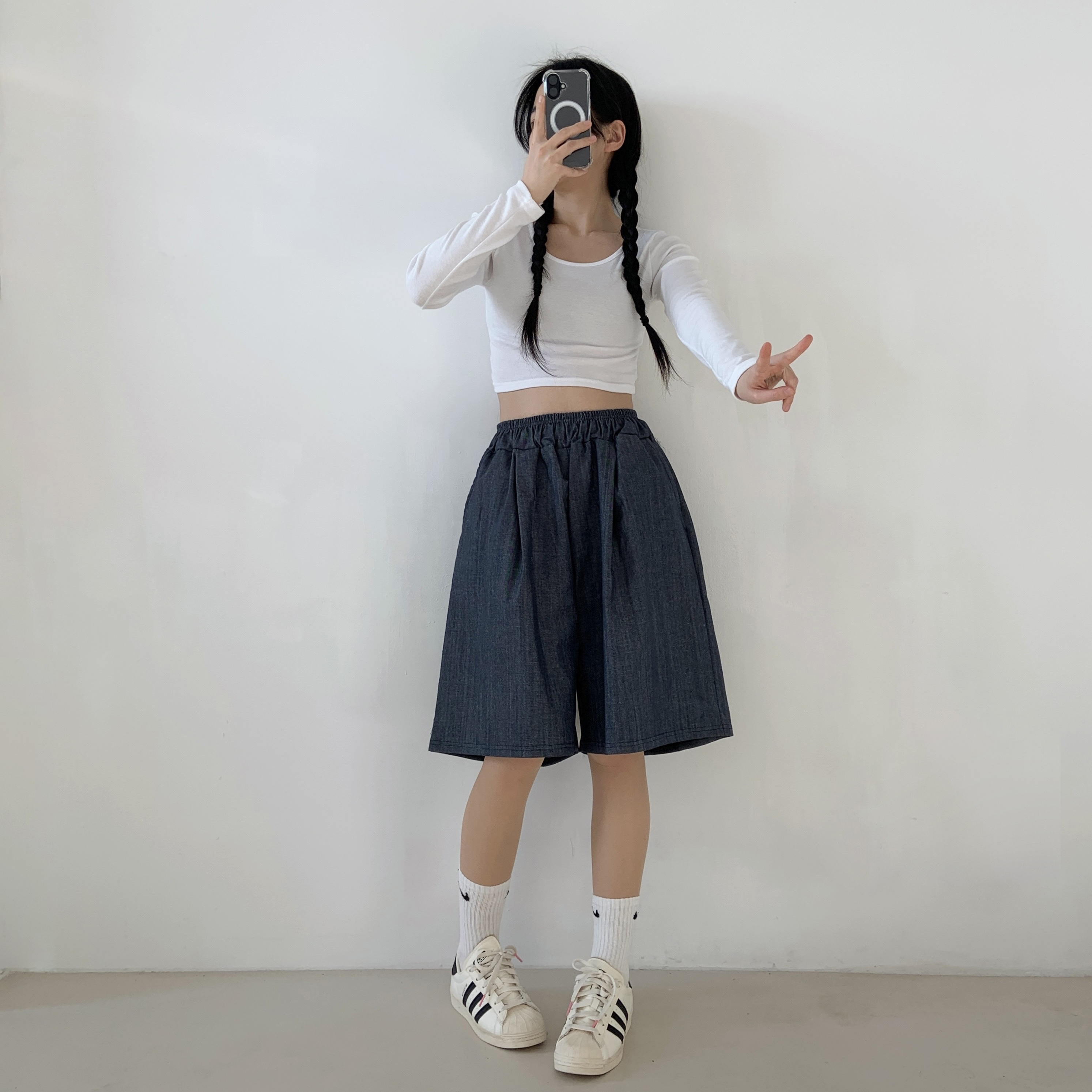 ウエストゴムデニムバミューダパンツ | 詳細画像18
