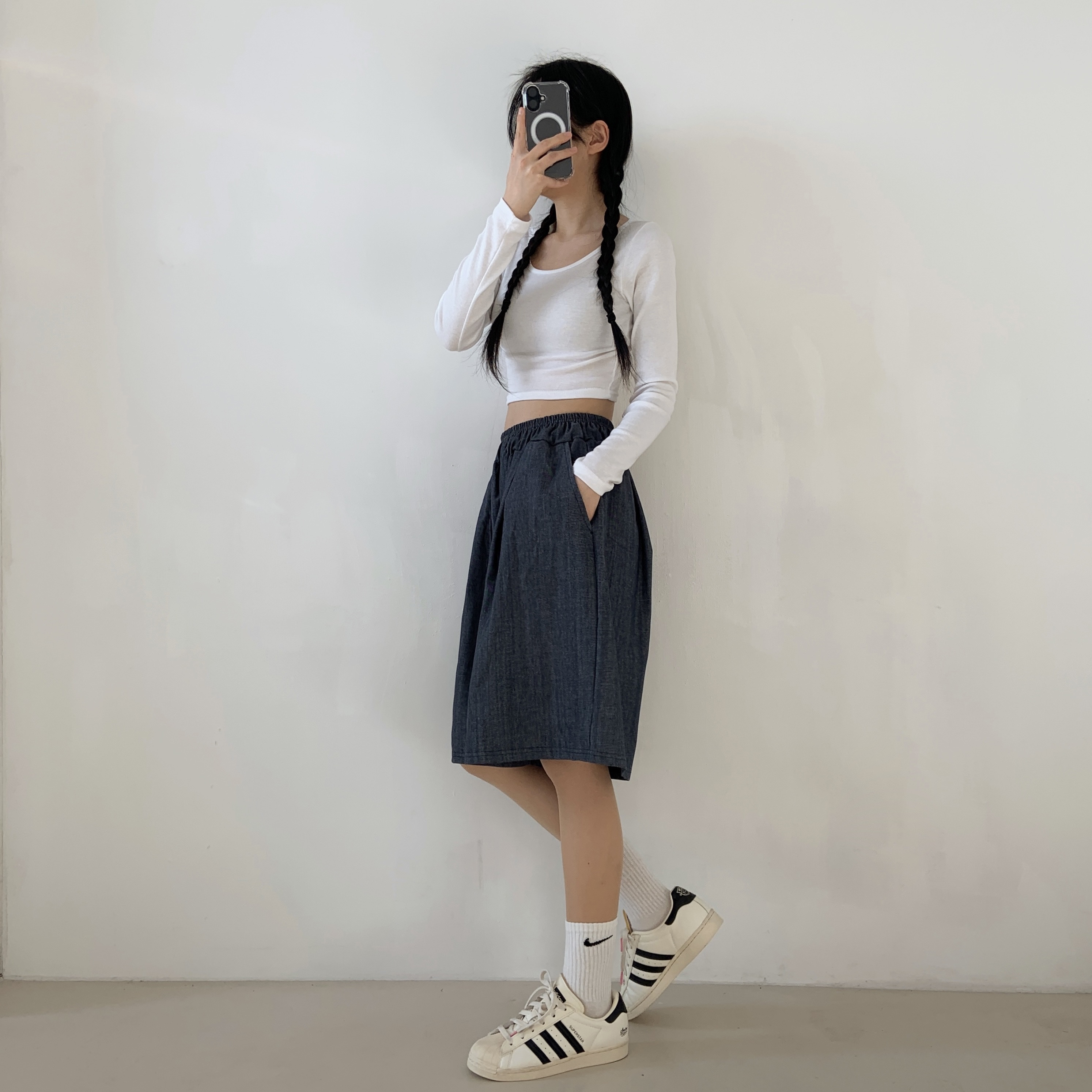 ウエストゴムデニムバミューダパンツ | 詳細画像17