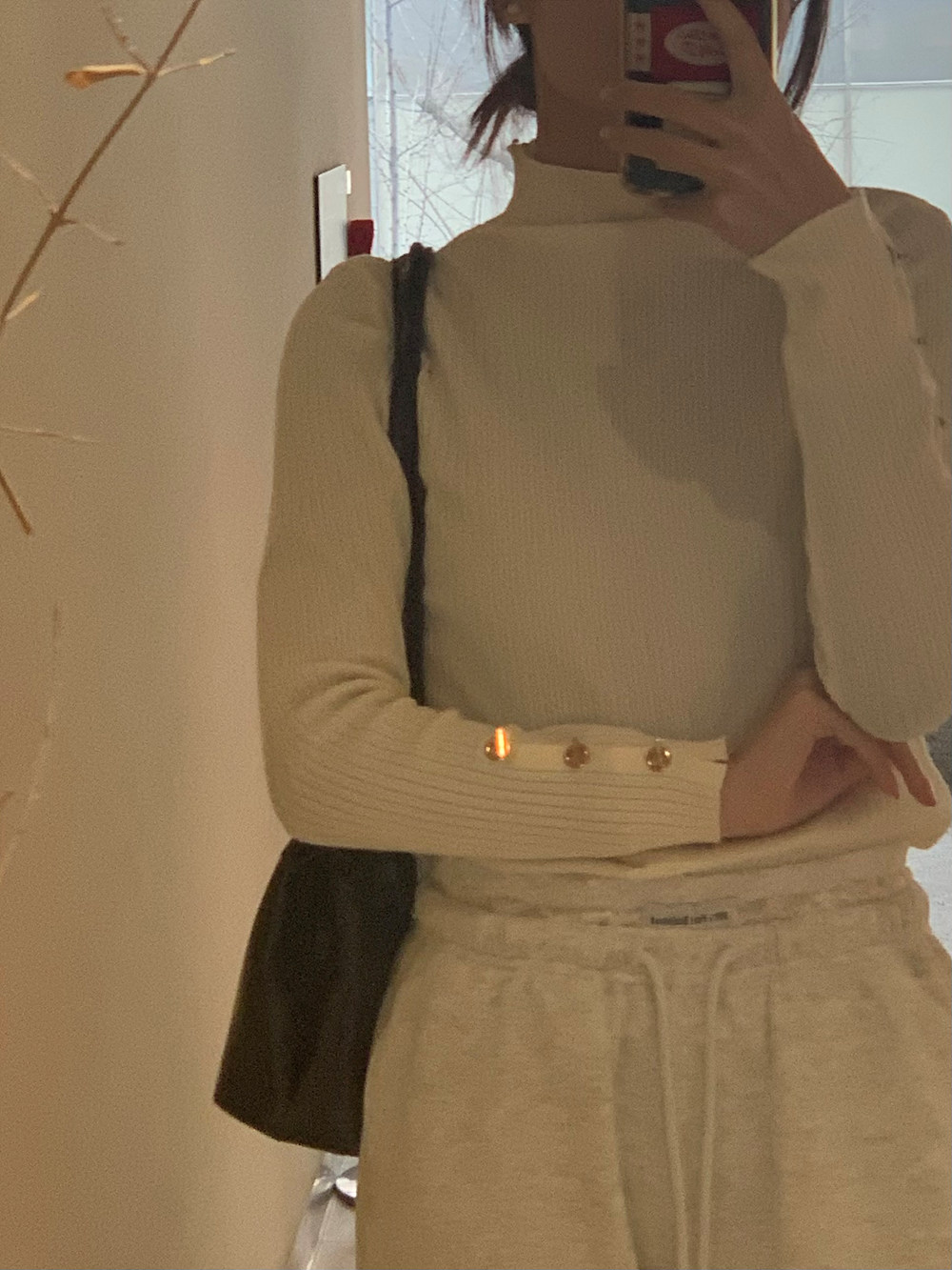 ボタンスリーブリブハーフネックニット | 詳細画像7