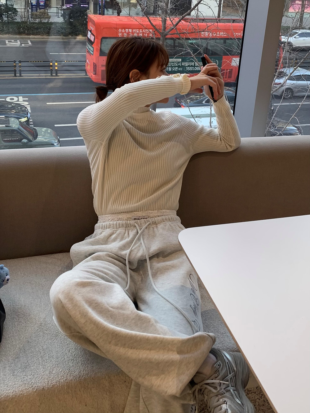 ボタンスリーブリブハーフネックニット | 詳細画像15