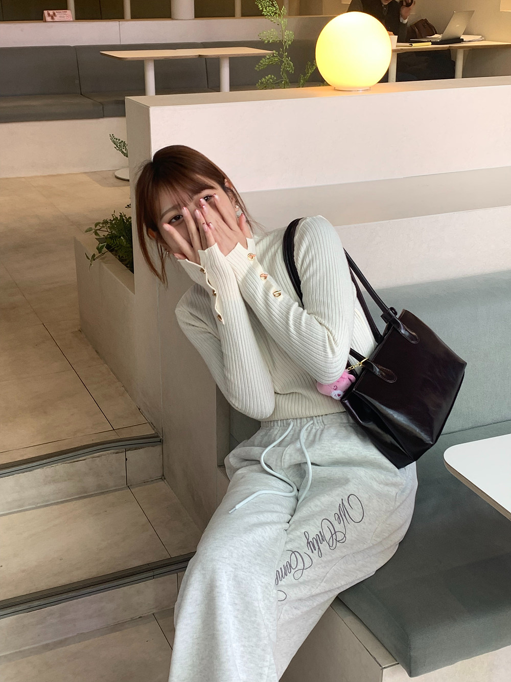 ボタンスリーブリブハーフネックニット | 詳細画像19