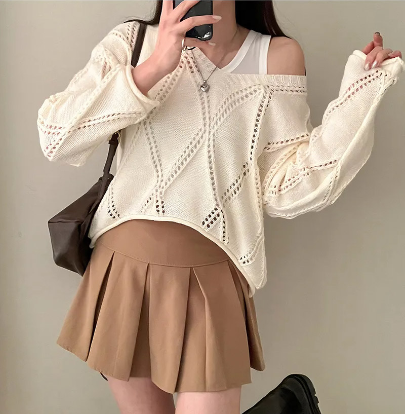 タンクトップ&2WAYパンチングロールニットSET | 詳細画像9