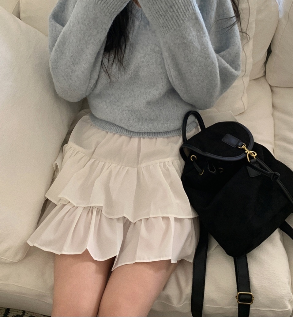パンツ裏地ティアードミニスカート | 詳細画像5