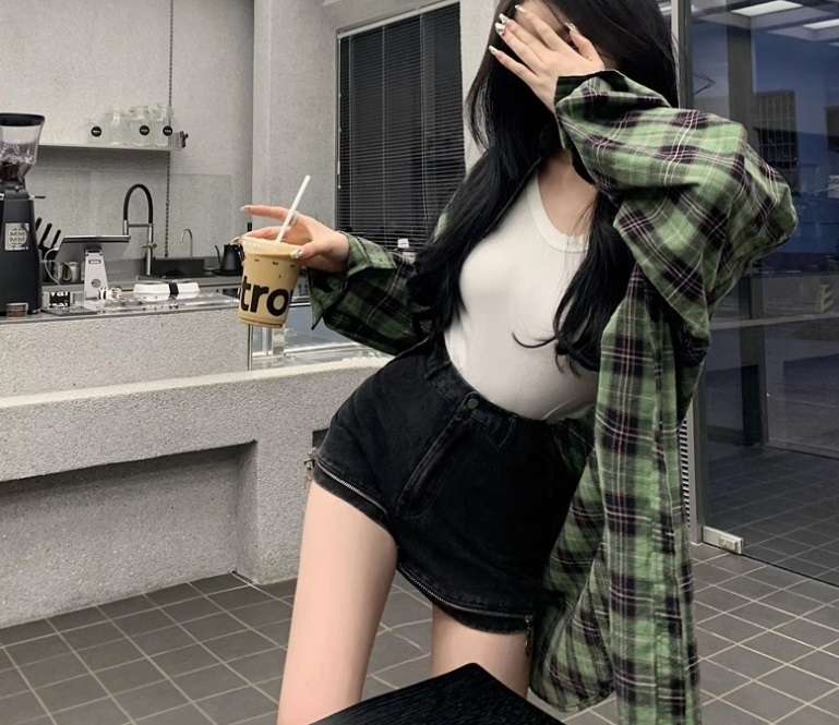 ライトグリーンチェックボクシーシャツ | 詳細画像10
