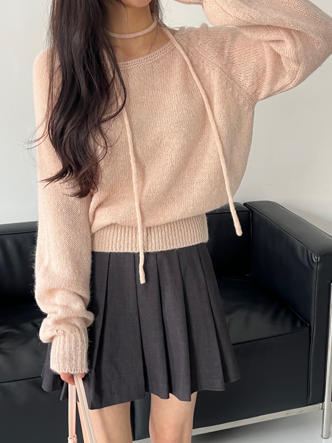 ストラップ付アルパカ混ラグランニット | 詳細画像2