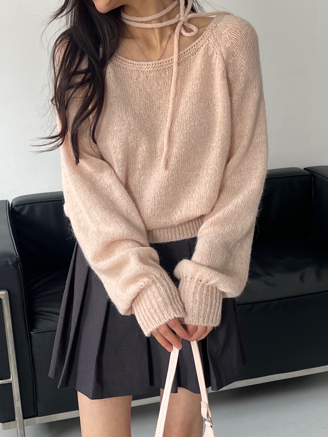 ストラップ付アルパカ混ラグランニット | 詳細画像3