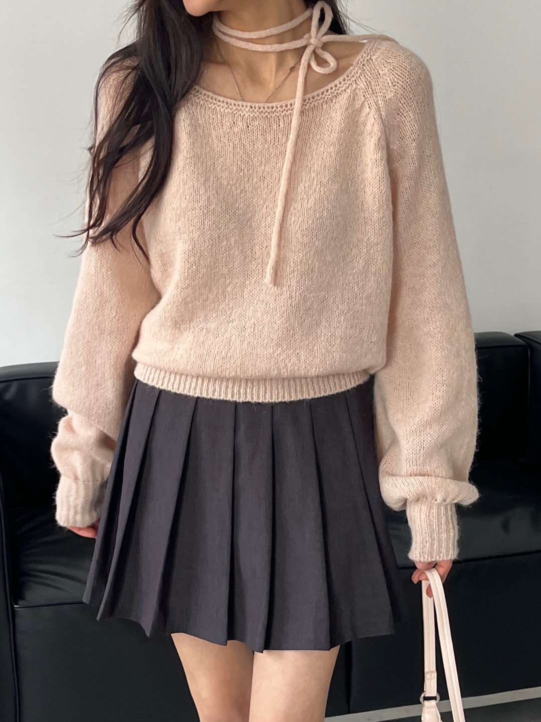 ストラップ付アルパカ混ラグランニット | 詳細画像4