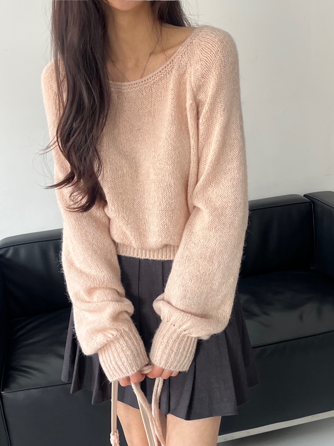 ストラップ付アルパカ混ラグランニット | 詳細画像5