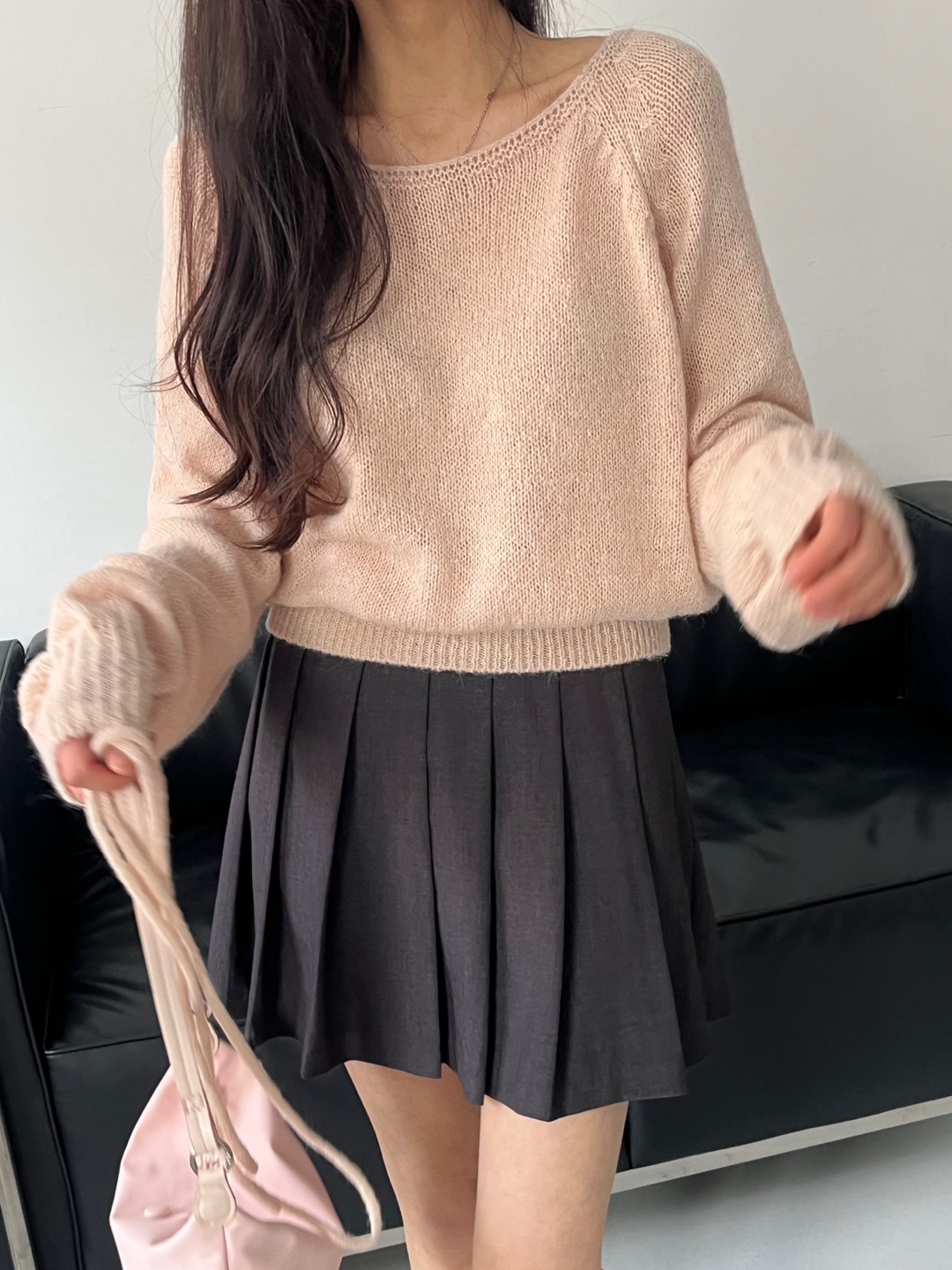 ストラップ付アルパカ混ラグランニット | 詳細画像7