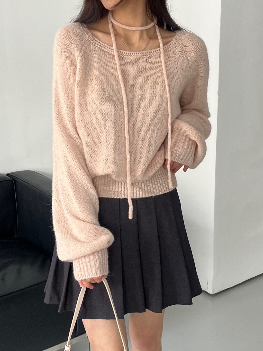 ストラップ付アルパカ混ラグランニット | 詳細画像9