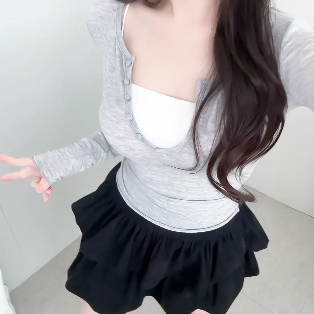 ボタンVネックTシャツ | auvezay | 詳細画像1