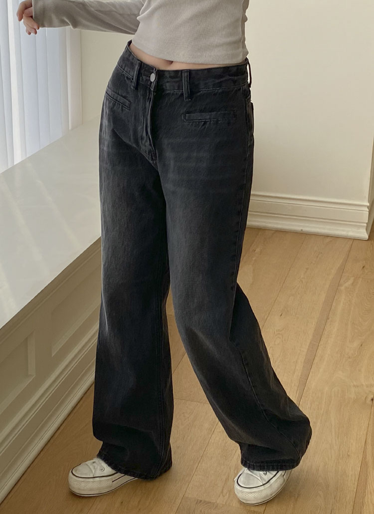 バックセンターラインポケットデニムパンツ | レディースファッション