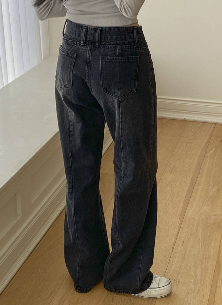 バックセンターラインポケットデニムパンツ | レディースファッション