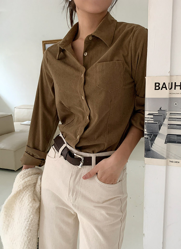 コーデュロイワンポケットダーツスリムシャツ | 詳細画像2