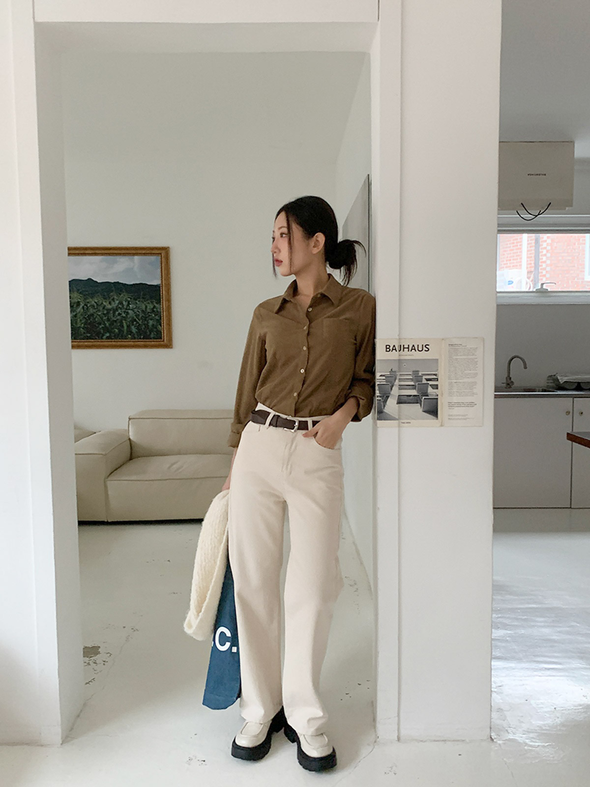 コーデュロイワンポケットダーツスリムシャツ | 詳細画像3